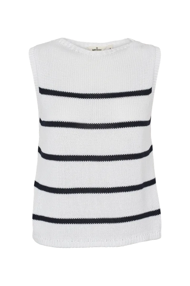 basic-apparel-cia-vest-strickweste-white-navy-bio-baumwolle image 1
