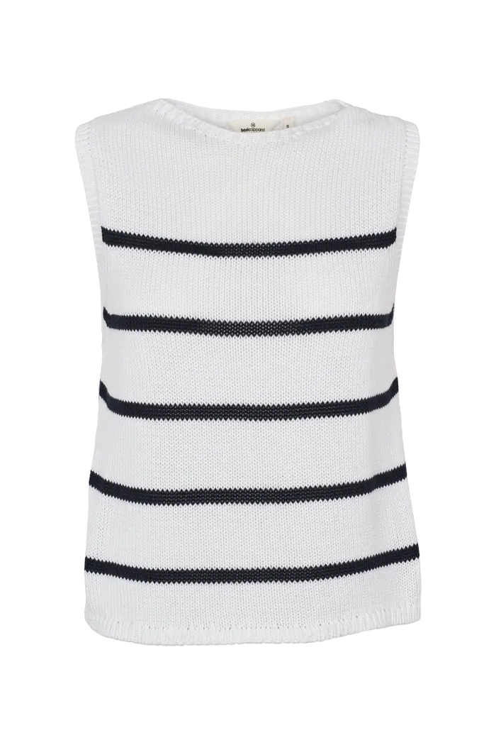 basic-apparel-cia-vest-strickweste-white-navy-bio-baumwolle image 1
