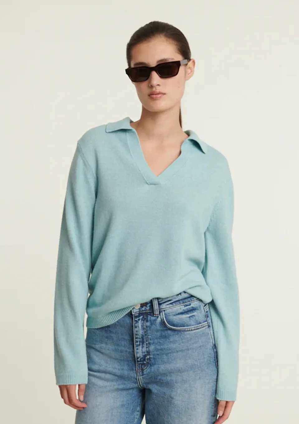 basic-apparel-cady-polo-sweater-pullover-gossamer-green-wollmix image 1