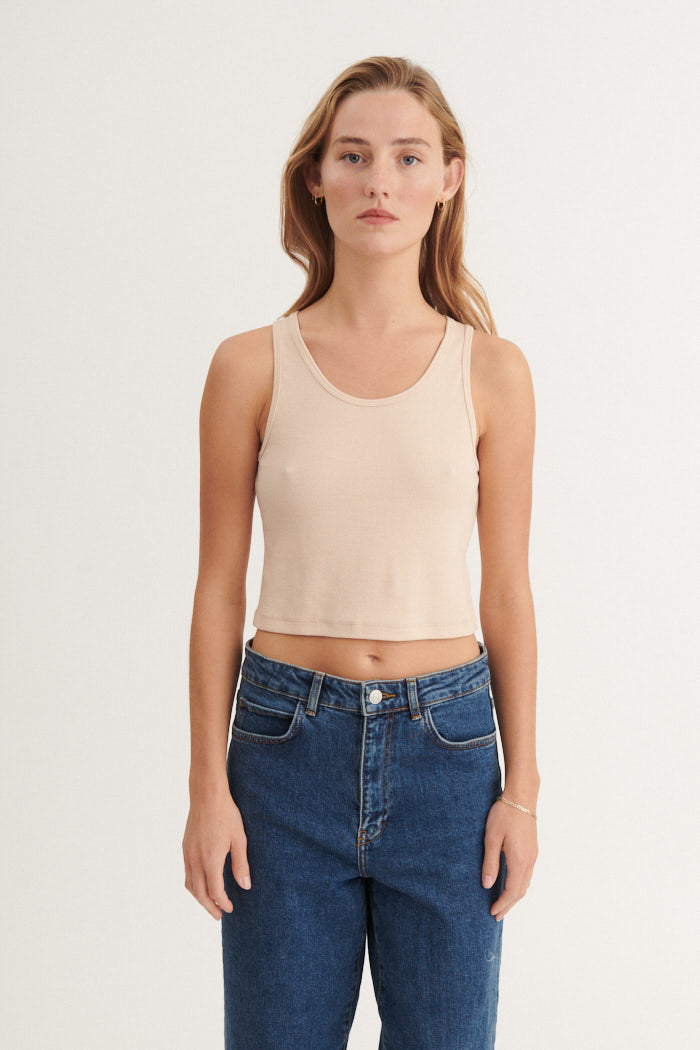 basic-apparel-ludmilla-crop-tank-smokey-grey-top image 1