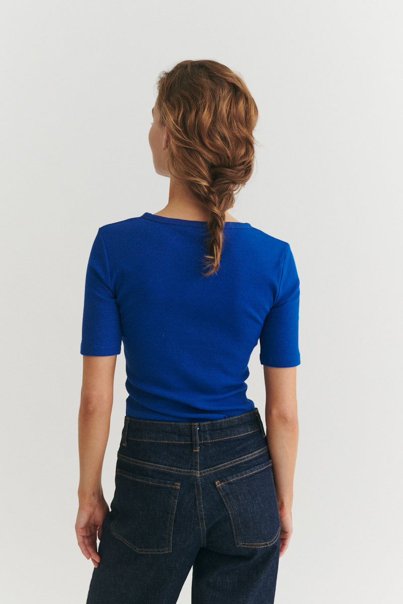 basic-apparel-ludmilla-ss-granddad-t-shirt-sodalite-blue-bio-baumwolle image 3