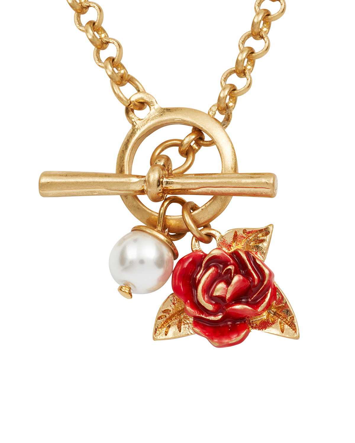 fable-england-english-rose-pearl-toggle-halskette-gold-rot-perle image 1