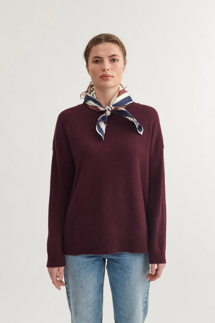 basic-apparel-lise-o-neck-strickpullover-bordeaux-truffle image 1