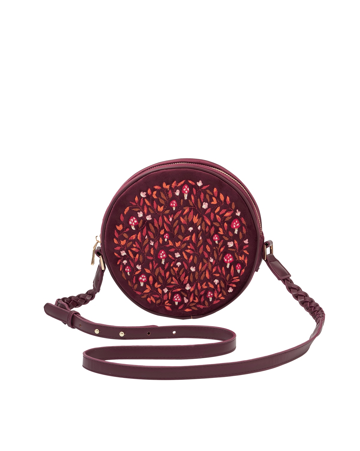 fable-england-mushroom-circle-tasche-bordeaux-samt-pilz image 1
