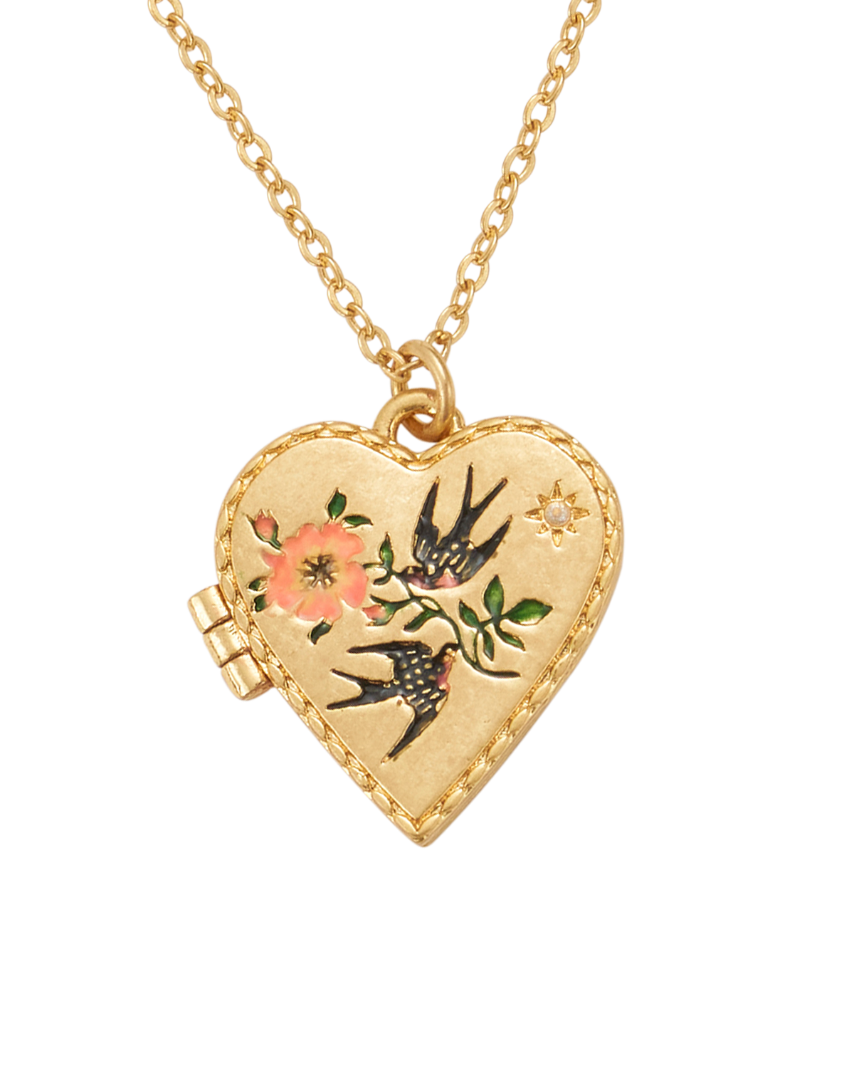 fable-england-swallow-heart-locket-halskette-herz-gold image 1