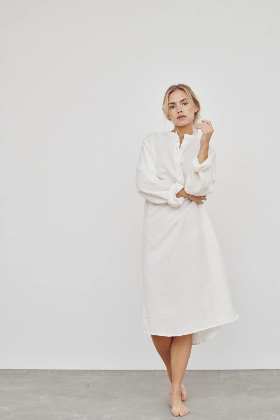 care-by-me-cecilie-hemdkleid-damen-schwarz-bio-baumwolle-leinen image 1