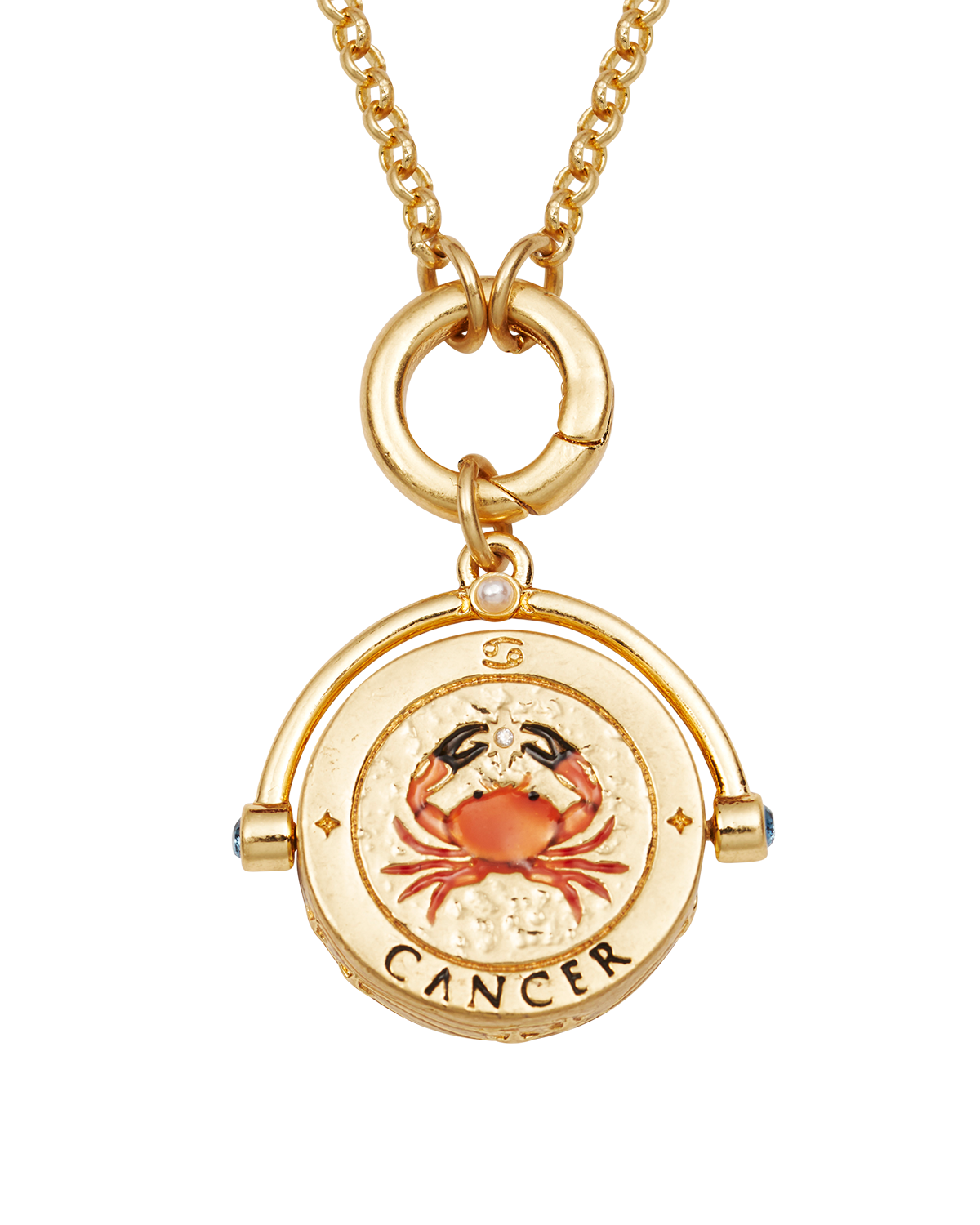 fable-england-jewellery-cancer-zodiac-spinner-halskette-gold-krebs image 1