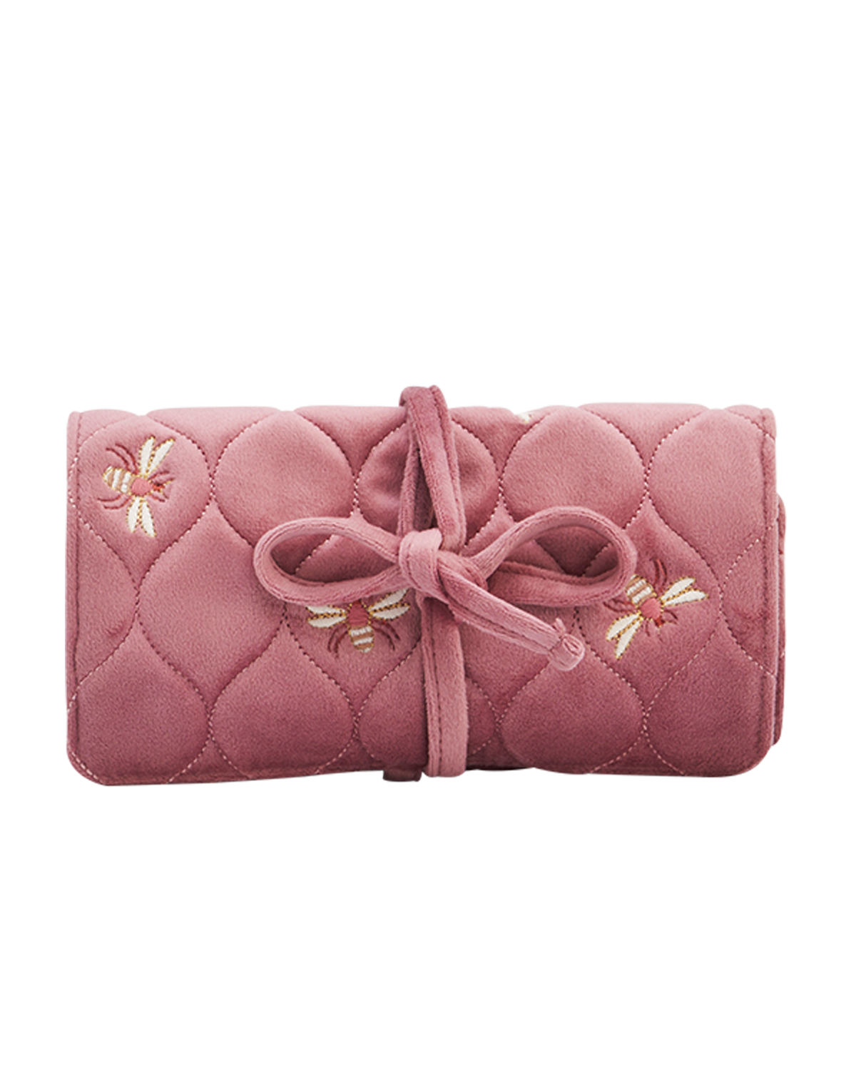 fable-england-accessories-schmuckrolle-biene-rosa-samt image 1