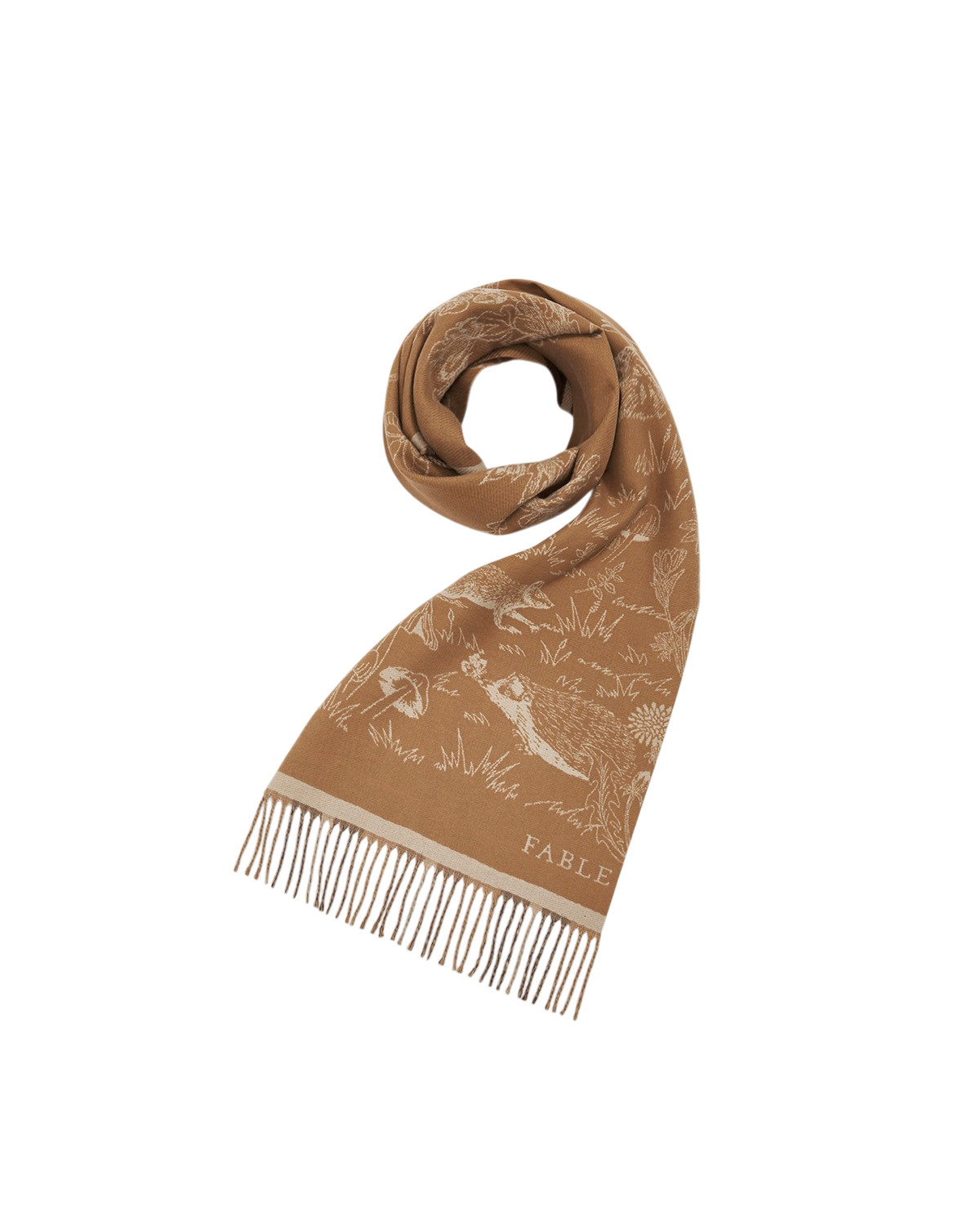 fable-england-woodland-winterschal-tan-karo-jacquard image 3