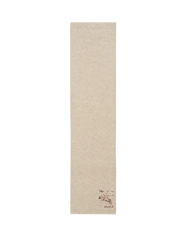 fable-england-eve-floral-strickschal-oat-marl-beige image 1