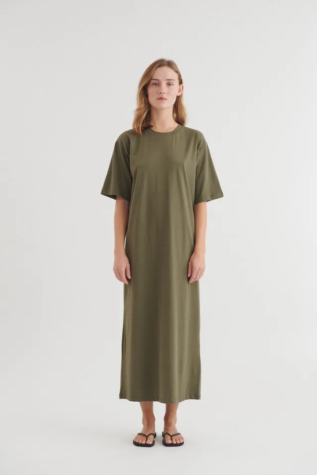 basic-apparel-raja-t-shirt-kleid-damen-gr-n-bio-baumwolle image 1