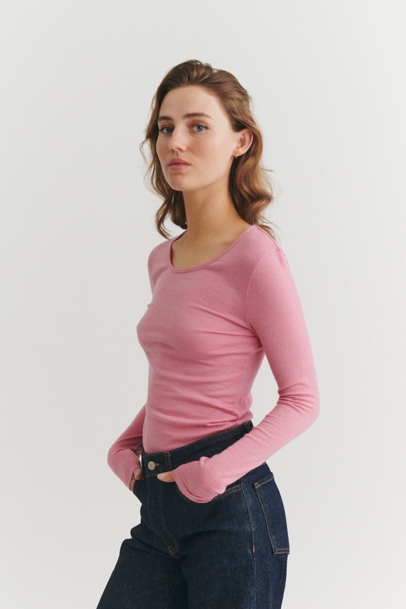 basic-apparel-rinja-ls-tee-cashmere-rose-wollshirt image 3