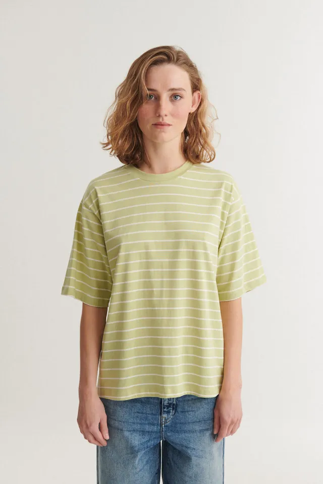 basic-apparel-raja-stripe-tee-t-shirt-winter-pear-bio-baumwolle image 1