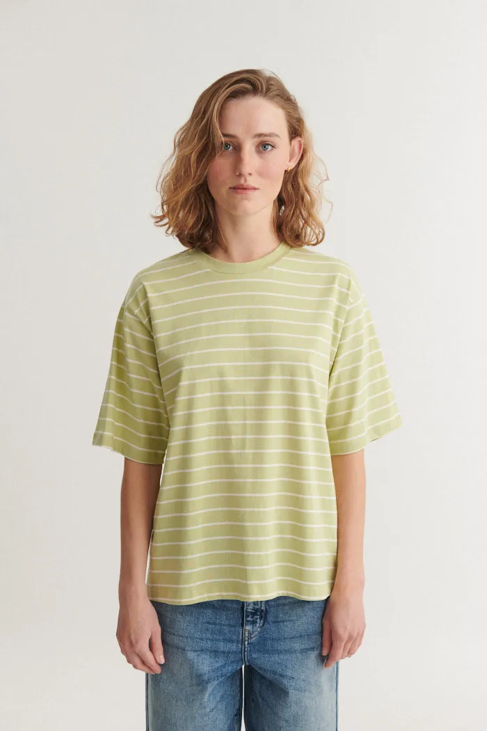 basic-apparel-raja-stripe-tee-t-shirt-winter-pear-bio-baumwolle image 1