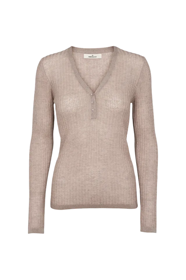 basic-apparel-adi-ls-v-neck-langarmtop-natural-melange-wolle image 1