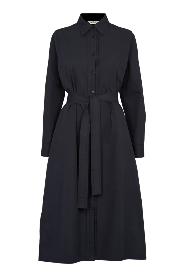 basic-apparel-vilde-pleat-dress-kleid-schwarz-bio-baumwolle image 1