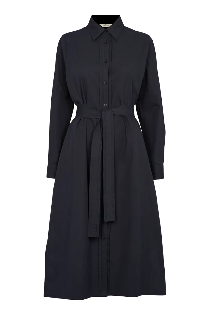 basic-apparel-vilde-pleat-dress-kleid-schwarz-bio-baumwolle image 1