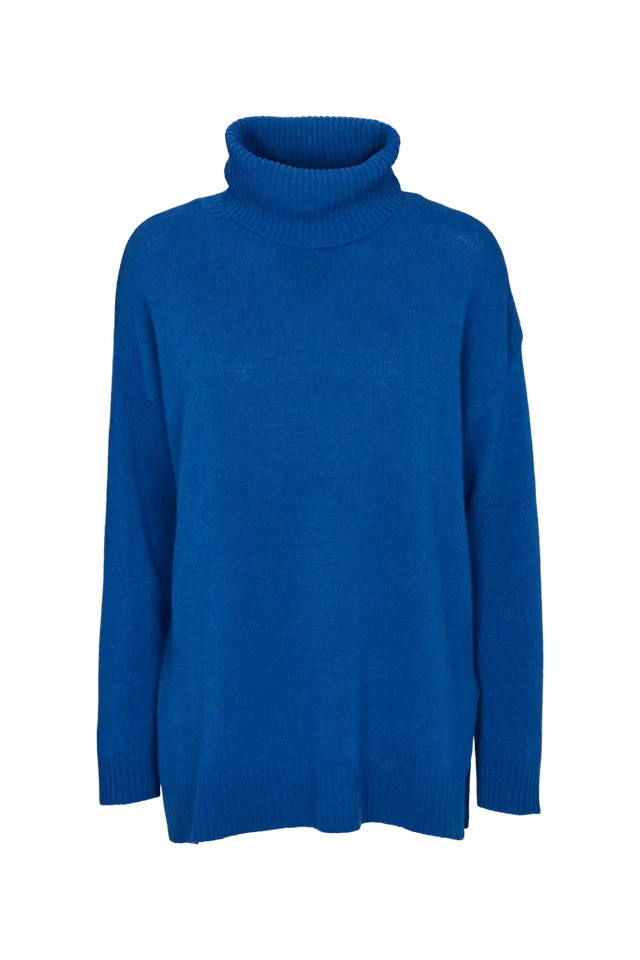 basic-apparel-line-t-neck-strickpullover-princess-blue-wolle image 1