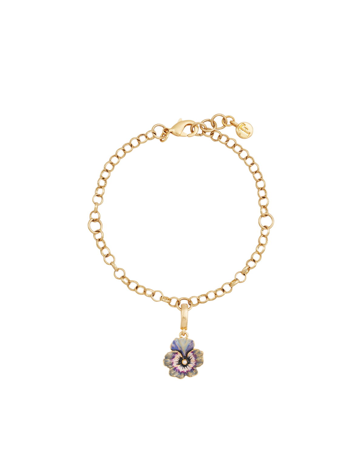fable-england-pansy-pearl-charm-armband-gold image 1