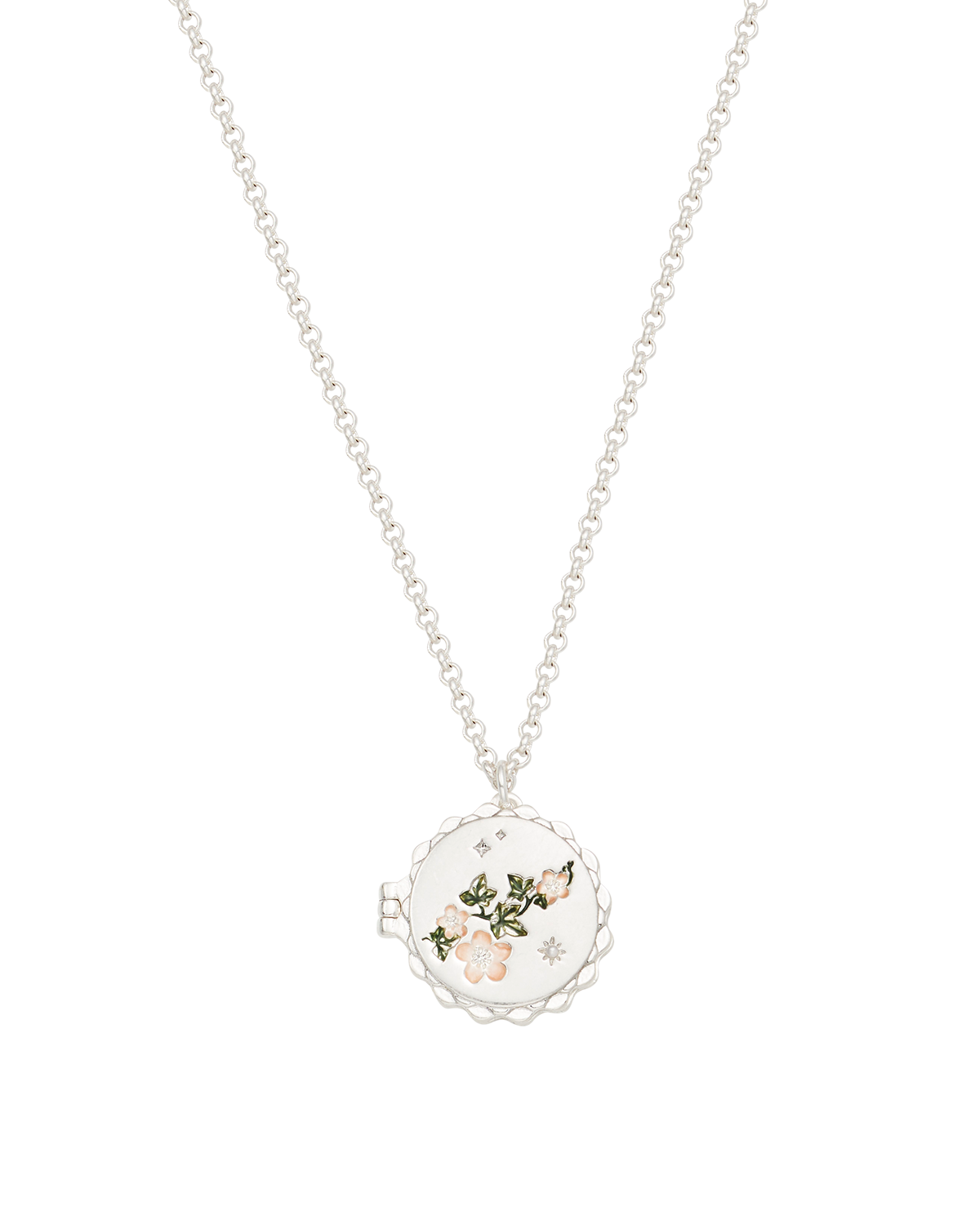 fable-england-ivy-blossom-medaillonkette-silber-efeu image 4