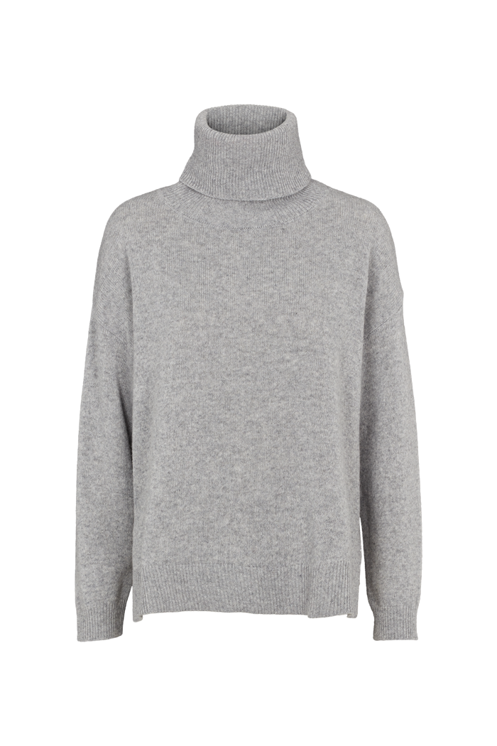 basic-apparel-lise-short-t-neck-pullover-hellgrau-meliert-lammwolle image 5