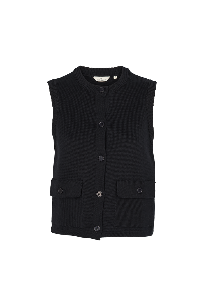 basic-apparel-sisa-vest-strickweste-black-bio-baumwolle-knopf image 6
