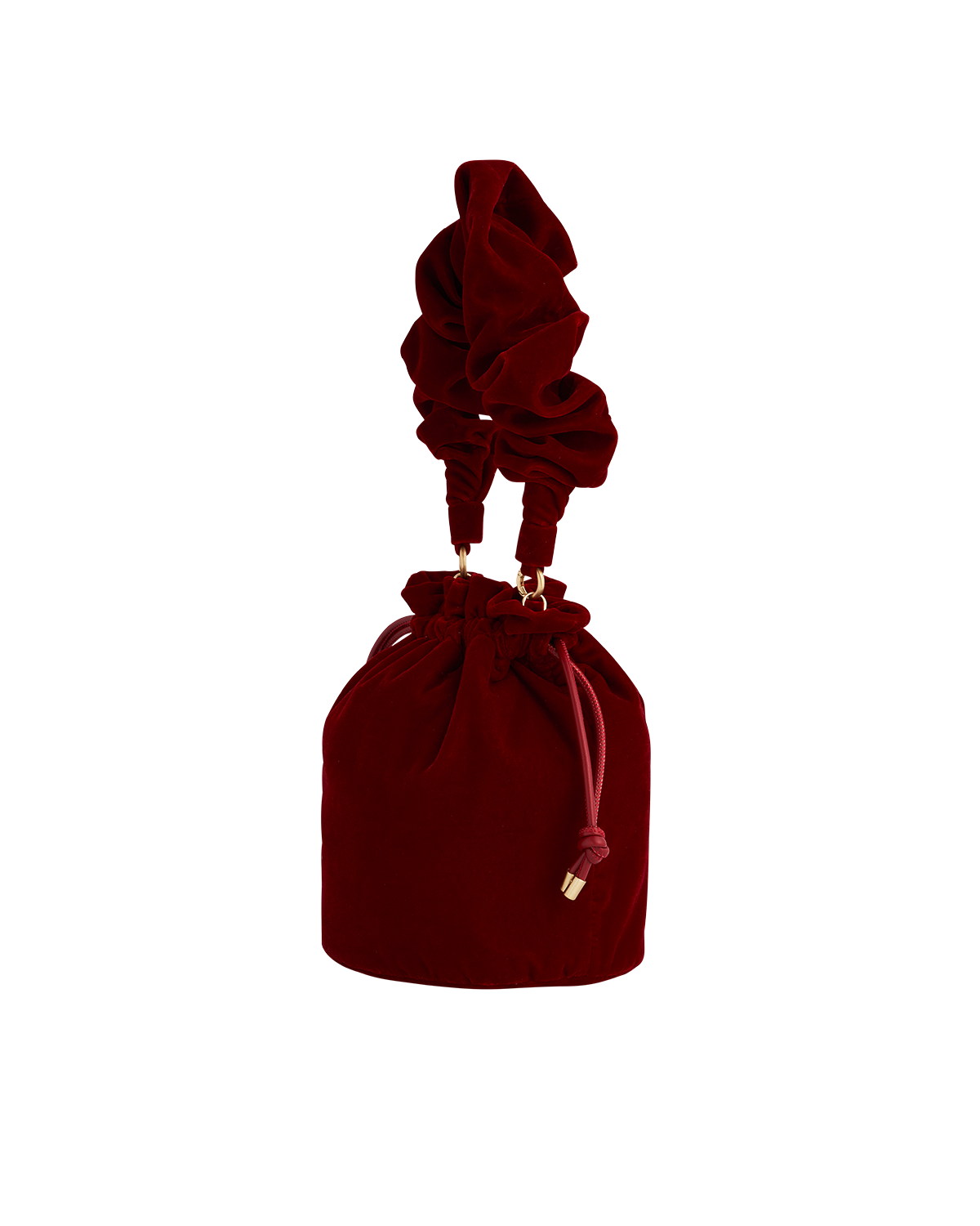 fable-england-handbags-ruby-bucket-bag-rot-samt-kordelzug image 7