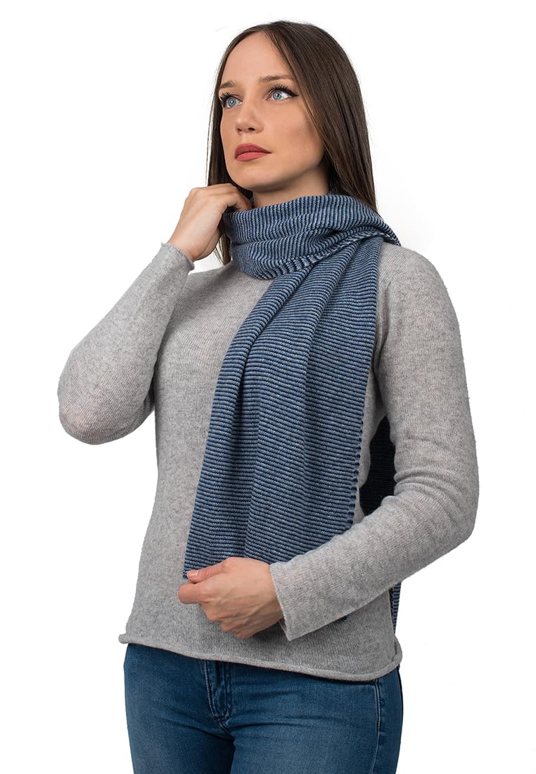 dalle-piane-cashmere-schal-nadelstreifen-blau-kaschmir image 1
