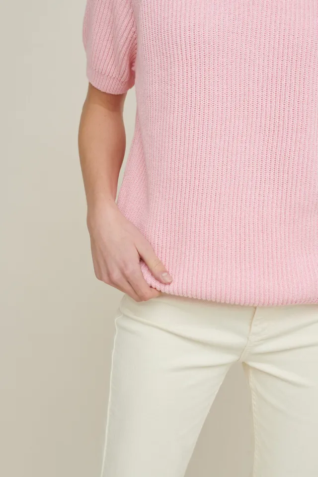 basic-apparel-nuria-pullover-wilde-rose-kurzarm-recycling image 1
