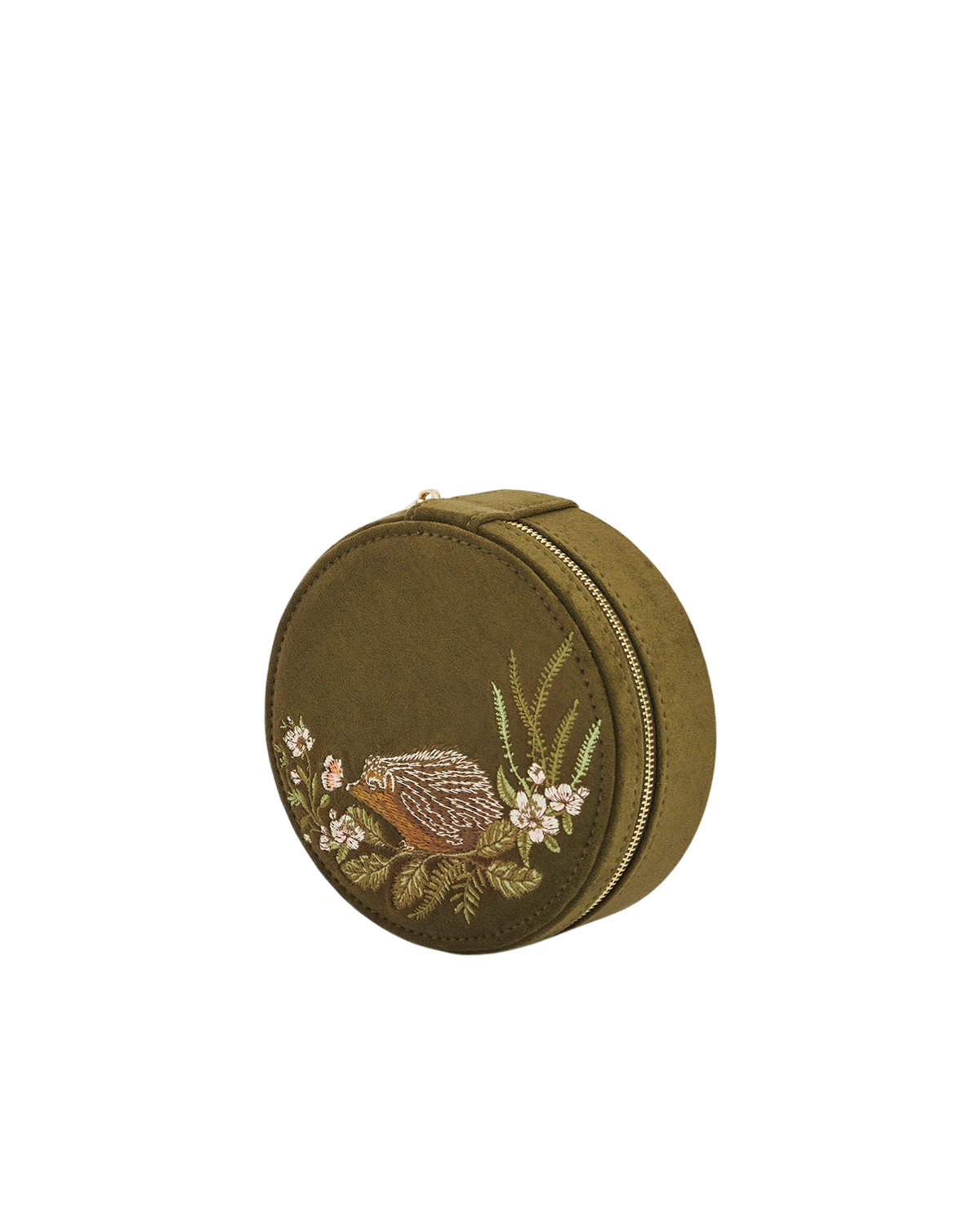 fable-england-igel-schmuckkasten-rund-khaki-wildleder-bestickt image 7