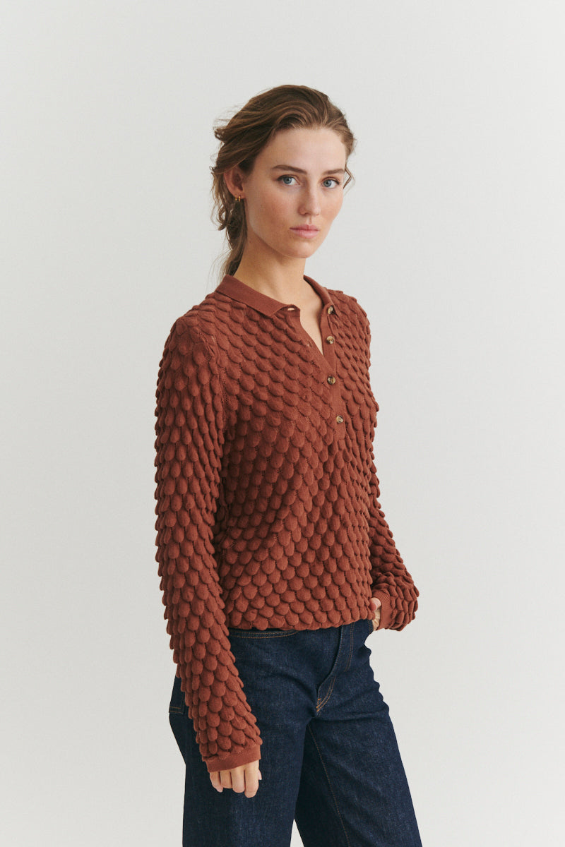basic-apparel-cilla-polo-strickpullover-beige-bio-baumwolle image 2