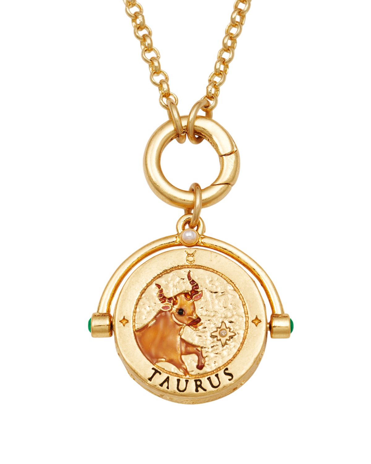 fable-england-taurus-zodiac-spinner-kette-gold-stier image 1