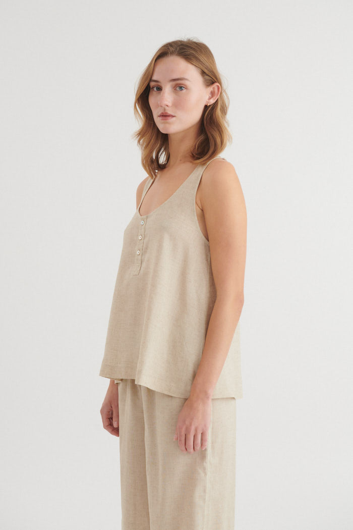 basic-apparel-carina-tank-top-natural-melange-leinen image 2