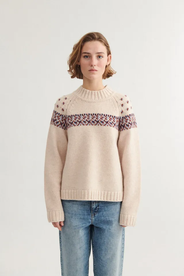 basic-apparel-blanche-sweater-wollpullover-bordeaux-wollmix image 1