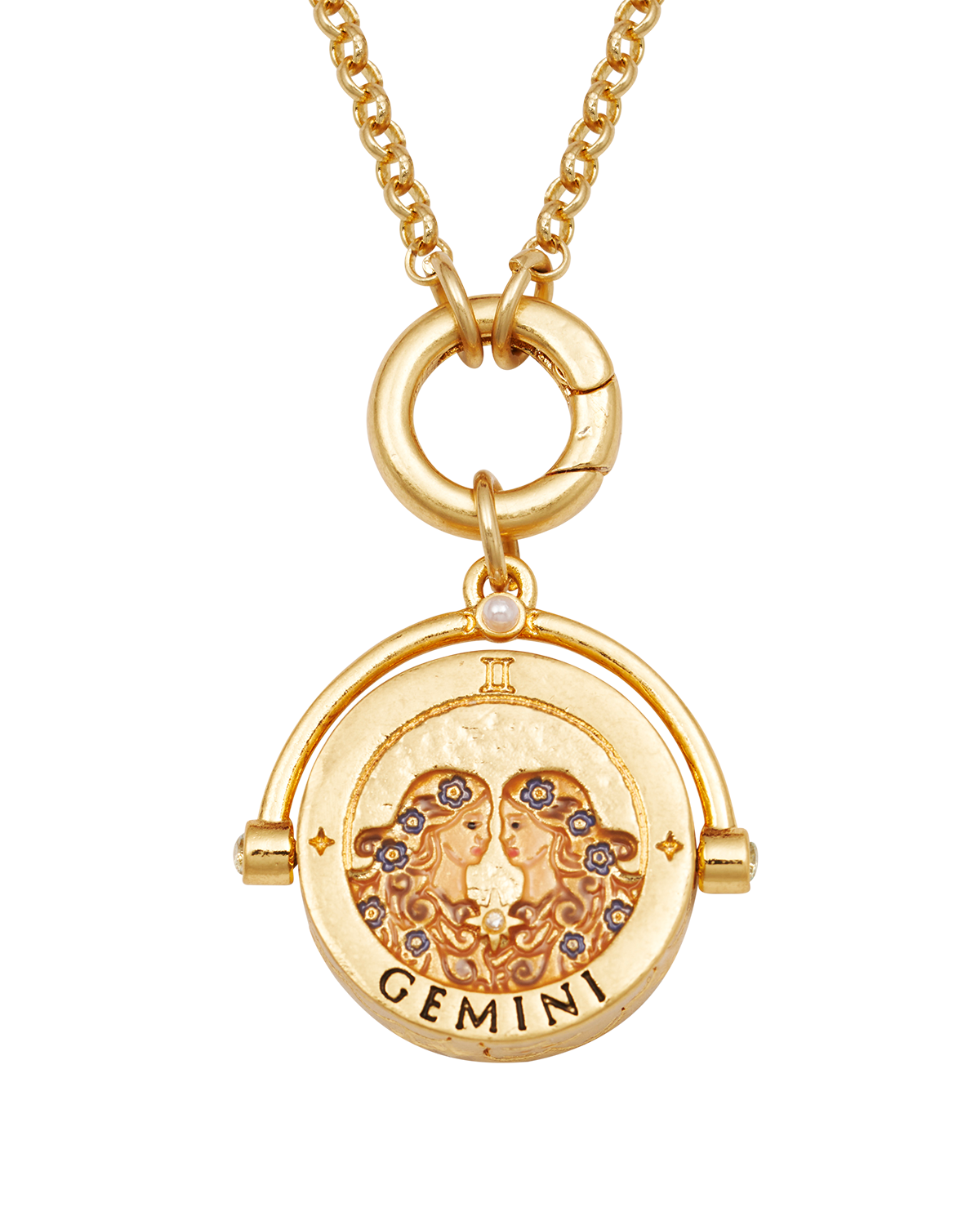 fable-england-gemini-zodiac-spinner-halskette-gold-achat image 1