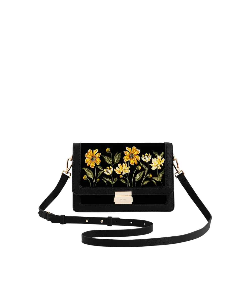 fable-england-botanical-foldover-tasche-schwarz-samt image 1