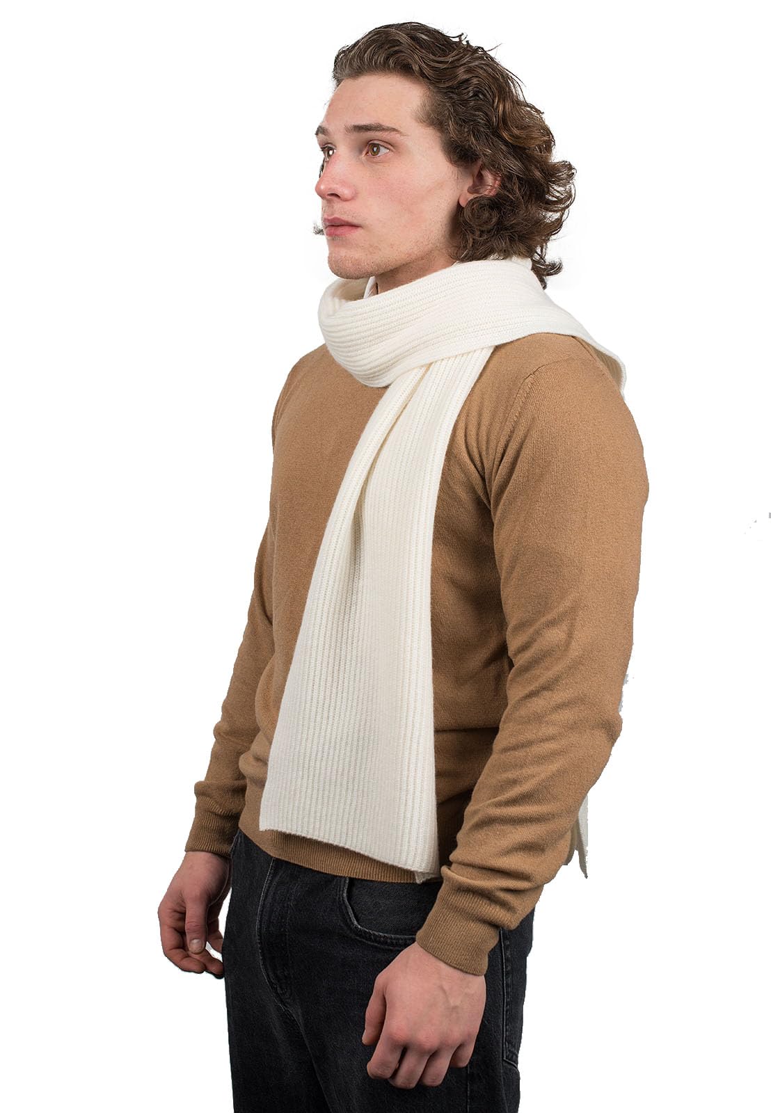 dalle-piane-cashmere-schal-gerippt-creme-100-kaschmir image 1