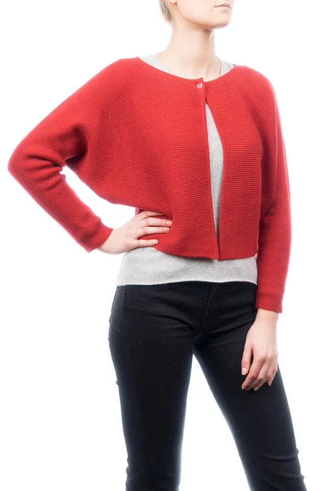dalle-piane-sweater-strickjacke-kaschmir-rot-mit-kn-pfen image 1