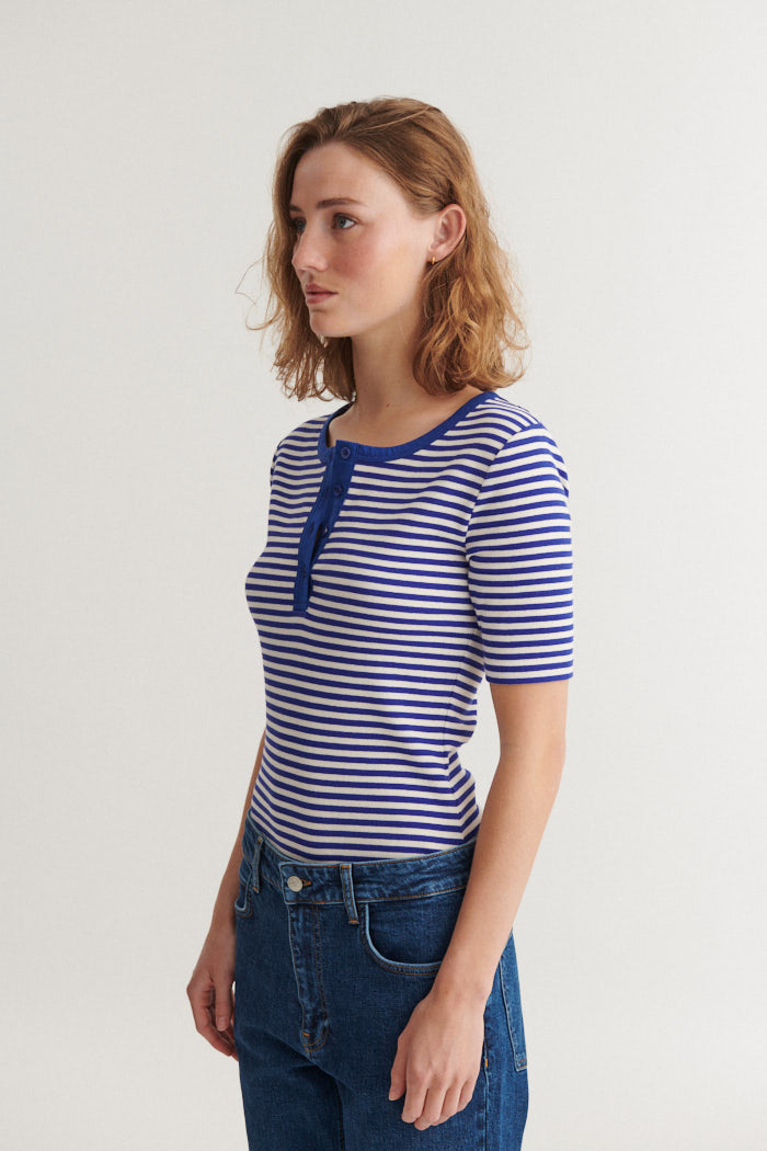 basic-apparel-ludmilla-top-streifen-blau-bio-baumwolle image 3