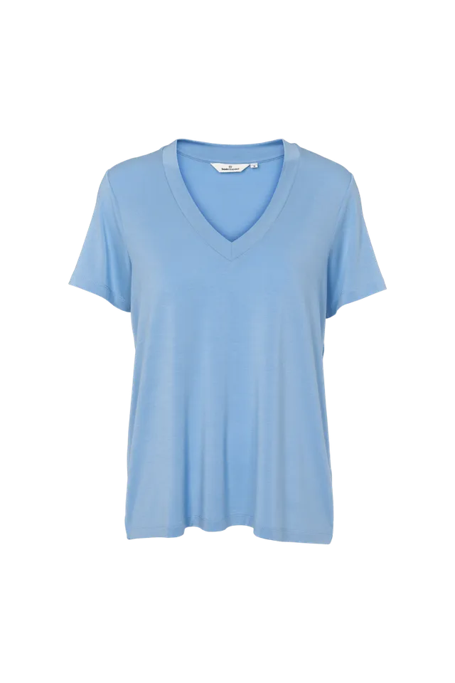basic-apparel-joline-v-neck-damen-blissful-blue-tencel image 1