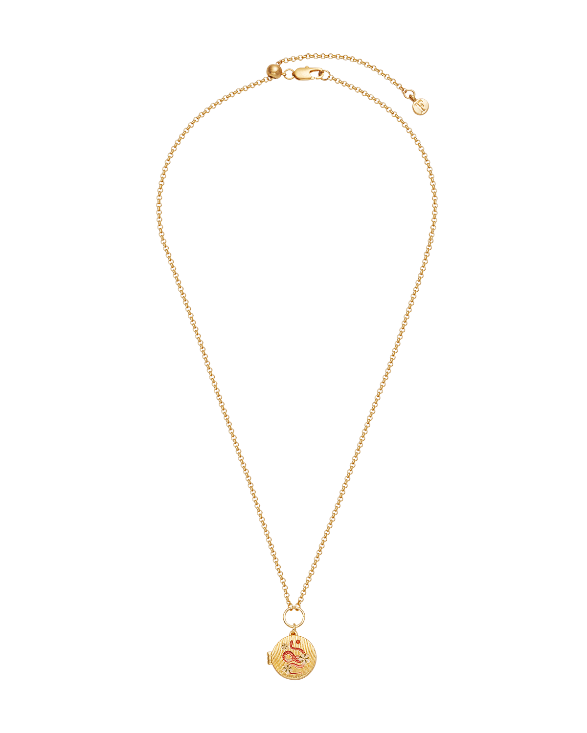 fable-england-snake-blossom-locket-kette-gold-medaillon image 4
