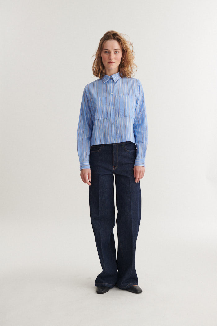 basic-apparel-siba-shirt-damen-bluse-cropped-gestreift image 5
