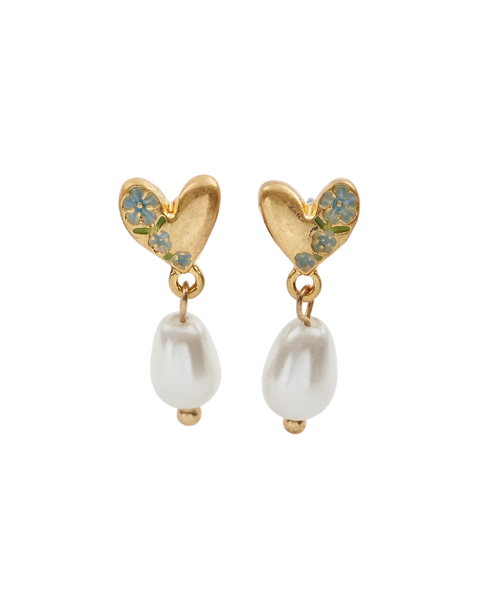 fable-england-forget-me-not-herz-ohrringe-gold-perle image 1