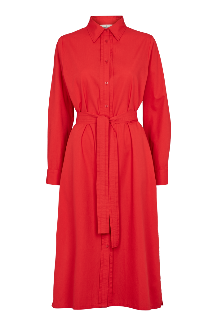 basic-apparel-vilde-pleat-dress-kleid-high-risk-red-bio image 1