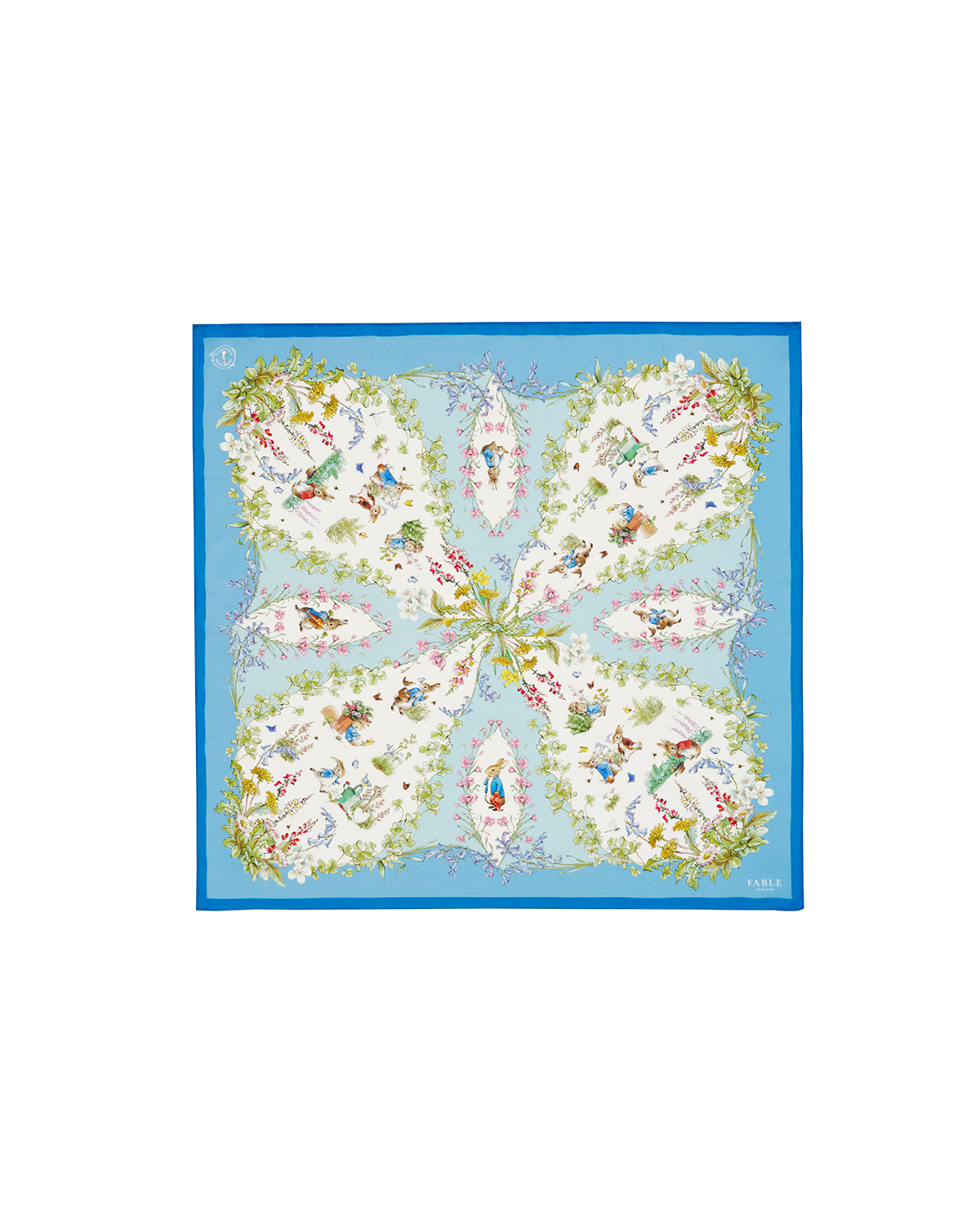 fable-england-peter-rabbit-tuch-quadratisch-blau-seide image 1