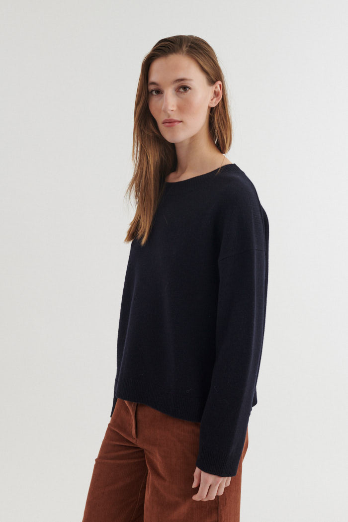 basic-apparel-liz-o-neck-pullover-navy-merinowolle image 2