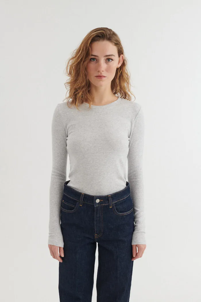 basic-apparel-ludmilla-ls-tee-langarmshirt-hellgrau-gerippt image 1