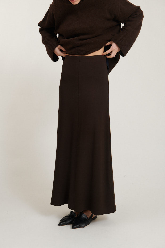 basic-apparel-sadie-long-skirt-maxirock-chocolate-torte-modal image 1