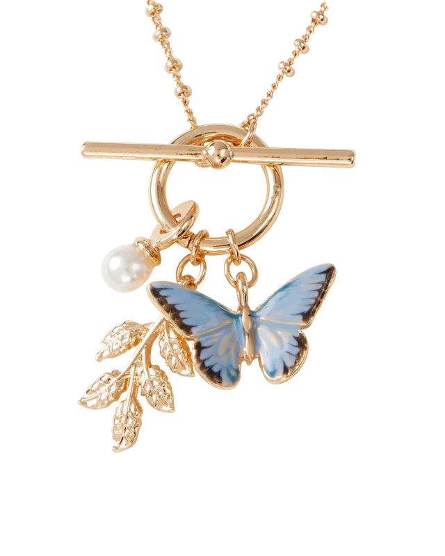fable-england-jewellery-schmetterling-halskette-blau-emaille image 1