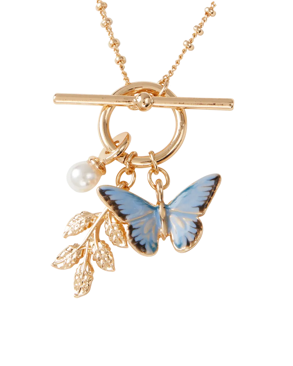 fable-england-jewellery-schmetterling-halskette-blau-emaille image 1